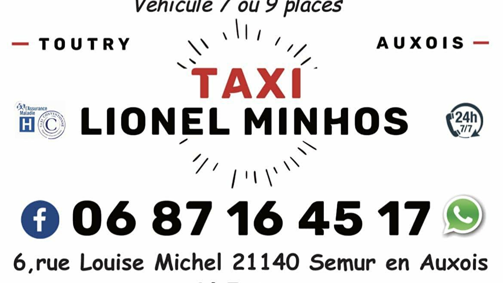 TAXI LIONEL MINHOS TOUTRY AUXOIS