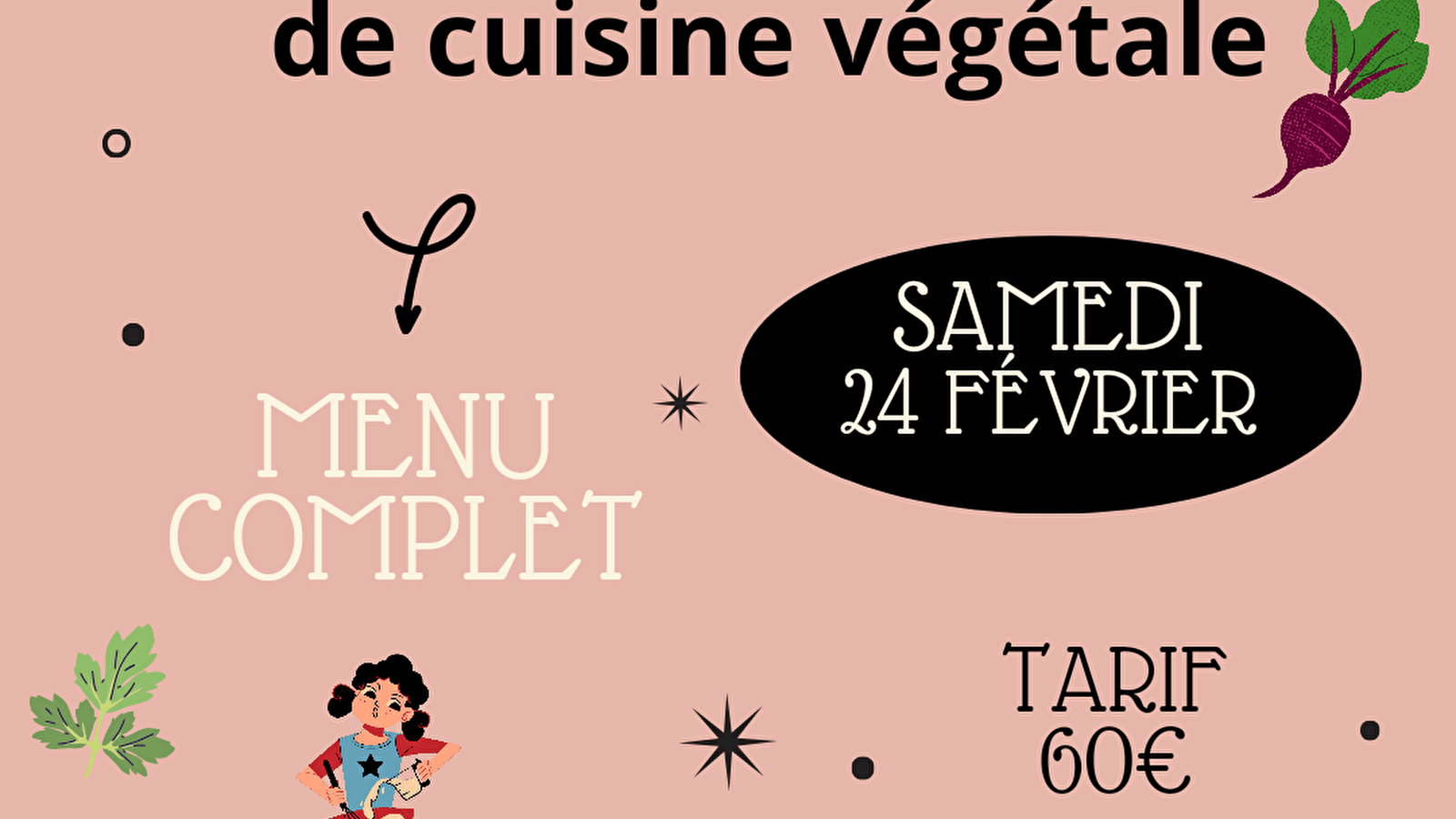 Atelier de cuisine végétale 'menu complet'