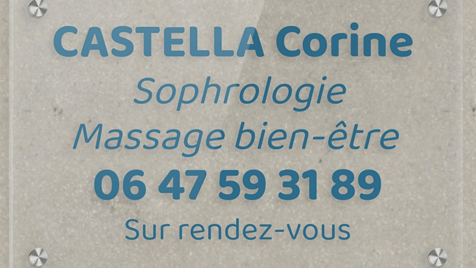 CASTELLA Corine - Sophrologue - Praticienne en Massage Assis - Massage Bien être